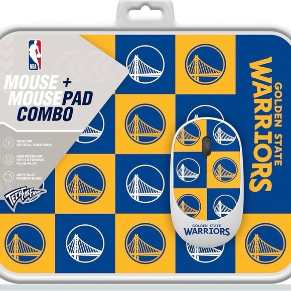 Other - 💛💙 Golden State Warriors Wireless Mouse + Mouse Pad Combo – Ergonomic